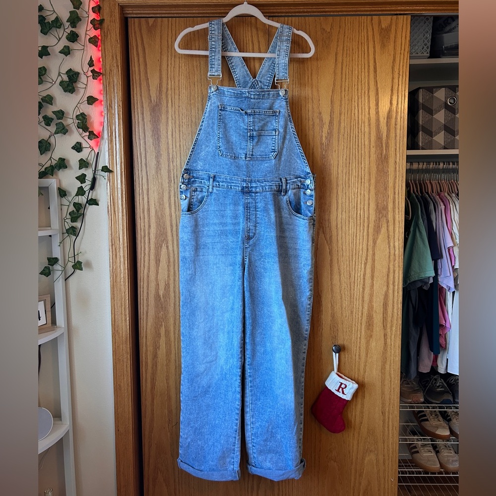 Kensie Jean Washed Blue Overalls